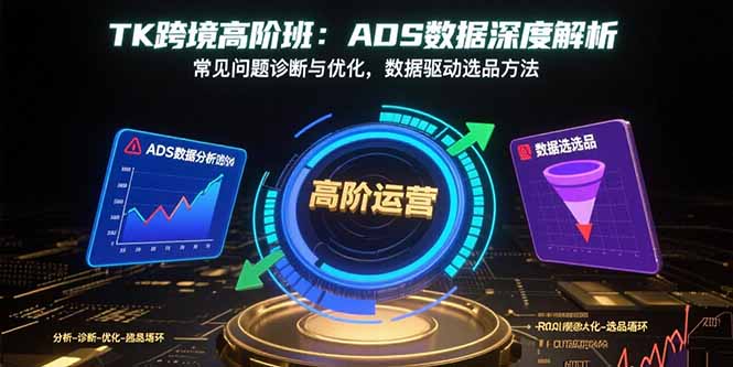 TK跨境高阶班：ADS数据深度解析，常见问题诊断与优化，数据驱动选品方法-柚子资源网