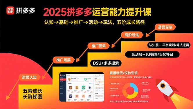 2025拼多多运营能力提升课：认知→基础→推广→活动→玩法，五阶成长路径-柚子资源网