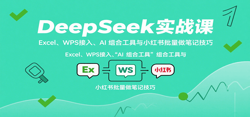 DeepSeek实战课：Excel、WPS接入、AI组合工具与小红书批量做笔记技巧-柚子资源网