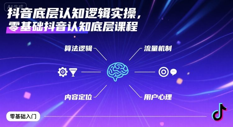 抖音底层认知逻辑实操，零基础抖音认知底层课程-柚子资源网