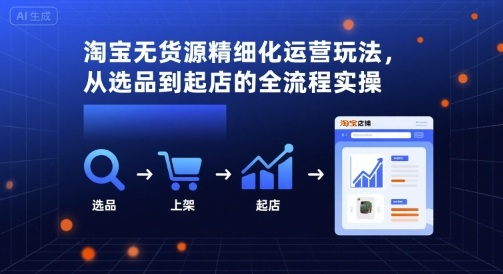 淘宝无货源精细化运营玩法，从选品到起店的全流程实操-柚子资源网