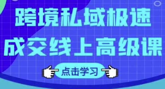 跨境私域极速成交线上高级课-柚子资源网