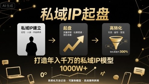 私域IP起盘，私域ip建立、起盘、高转化，打造年入千万的私域ip模型-柚子资源网