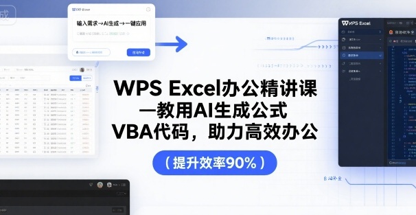 WPSExcel办公精讲课，教用AI生成公式，VBA代码，助力高效办公-柚子资源网