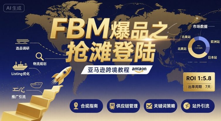 FBM爆品之抢滩登陆-亚马逊跨境教程-柚子资源网