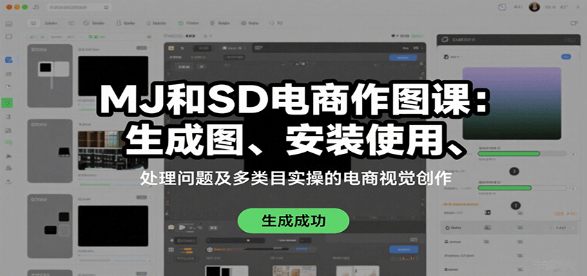 MJ和SD电商作图课：生成图、安装使用、处理问题及多类目实操的电商视觉创作-柚子资源网