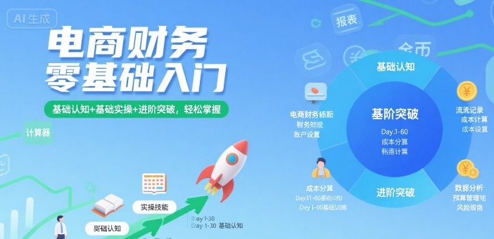 电商财务零基础入门，基础认知+基础实操+进阶突破，轻松掌握-柚子资源网