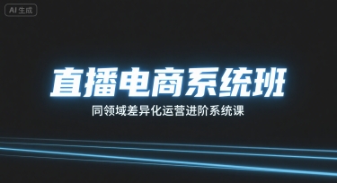 直播电商系统班，同领域差异化运营进阶系统课-柚子资源网