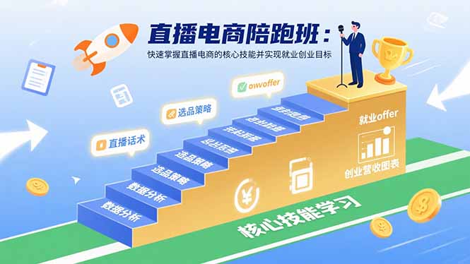 直播电商陪跑班：快速掌握直播电商的核心技能并实现就业/创业目标-柚子资源网