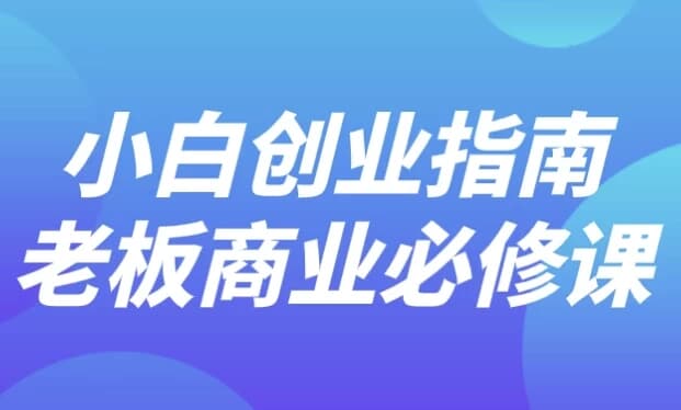 小白创业指南老板商业必修课-柚子资源网