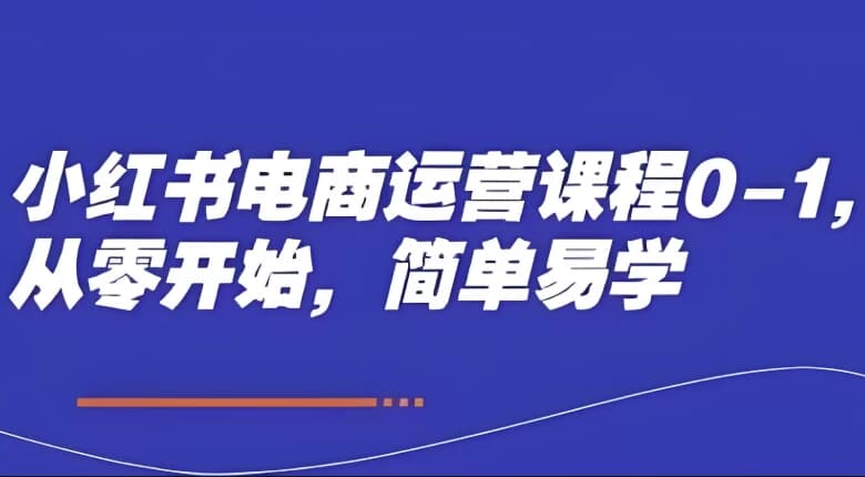 小红书电商运营课程0-1，从零开始，简单易学-柚子资源网