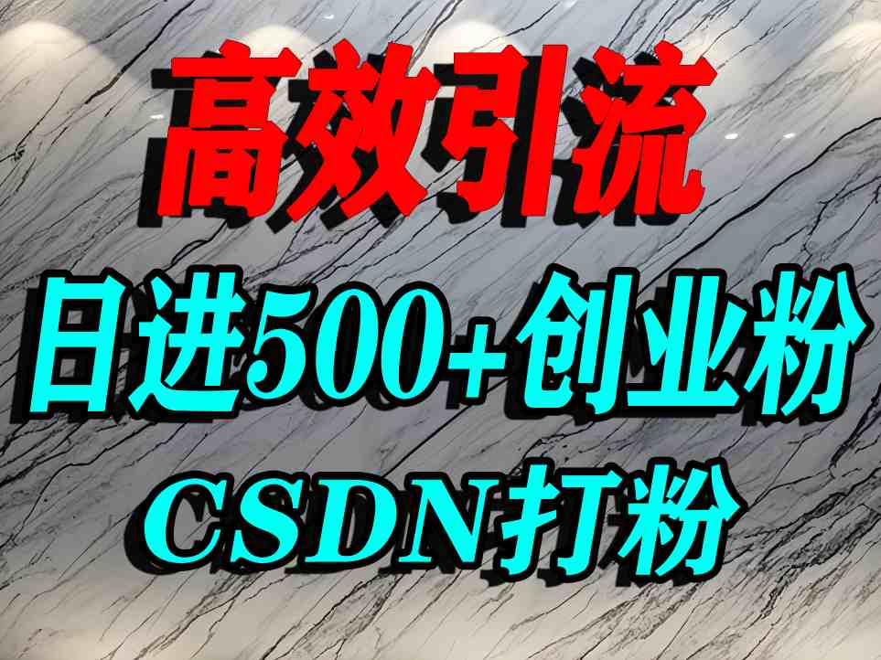 怎么打创业粉？CSDN又一个你不知道的打粉引流神秘平台，单人日引500+精准流量-柚子资源网