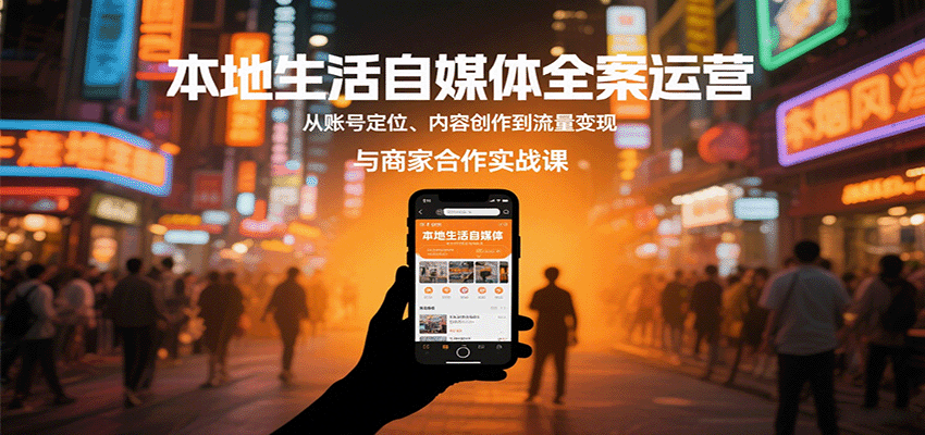 本地生活自媒体全案运营，从账号定位、内容创作到流量变现与商家合作实战课-柚子资源网