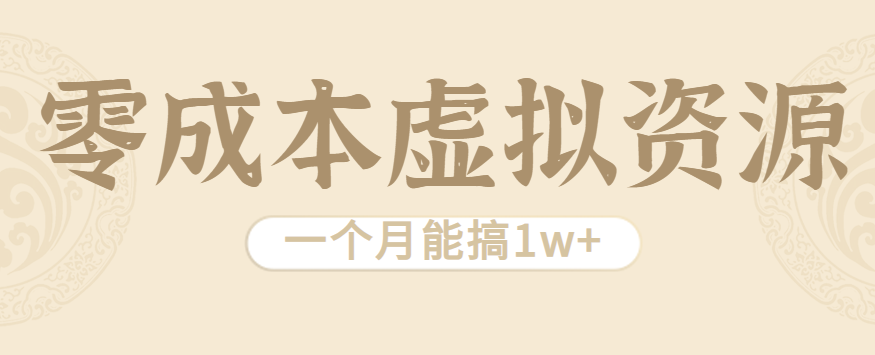 相当暴利的虚拟资源项目，无需成本一个月能搞1w+-柚子资源网