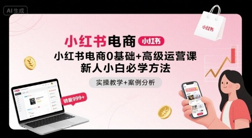 小红书电商0基础+高级运营课，新人小白必学方法，实操教学+案例分析-柚子资源网