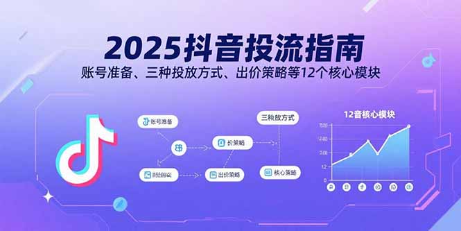 2025抖音投流指南，账号准备、三种投放方式、出价策略等12个核心模块-柚子资源网