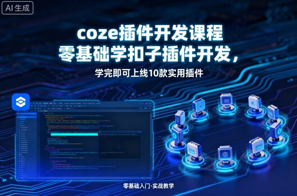 coze插件开发课程，零基础学扣子插件开发，学完即可上线10款实用插件-柚子资源网