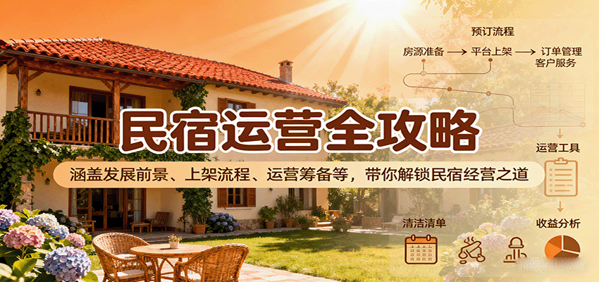 民宿运营全攻略：涵盖发展前景、上架流程、运营筹备等，带你解锁民宿经营之道-柚子资源网
