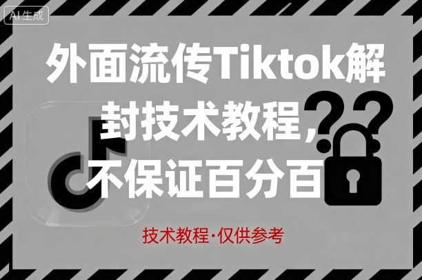 外面流传Tiktok解封技术教程，不保证百分百，具体自测-柚子资源网