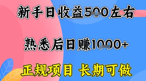 全年可变现项目，收益高无门槛，正规项目，长期可做，一天收益1k+一台电脑在家创业【揭秘】-柚子资源网