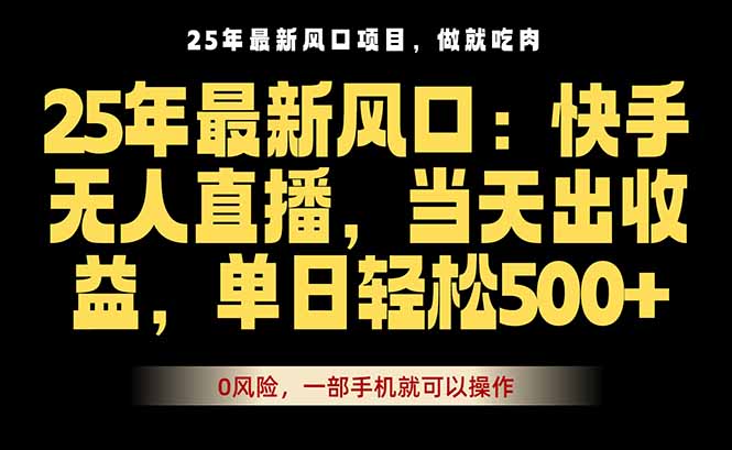 25年最新无人直播玩法，当天秒出单，一部手机就可操作-柚子资源网
