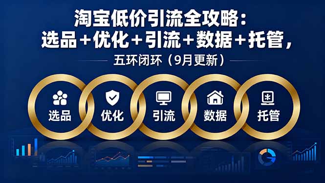 淘宝低价引流全攻略：选品＋优化＋引流＋数据＋托管，五环闭环(9月更新-柚子资源网