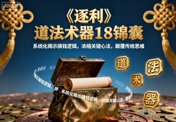 《逐利》道法术器18锦囊，系统化揭示搞钱逻辑，浓缩关键心法，颠覆传统思维-柚子资源网