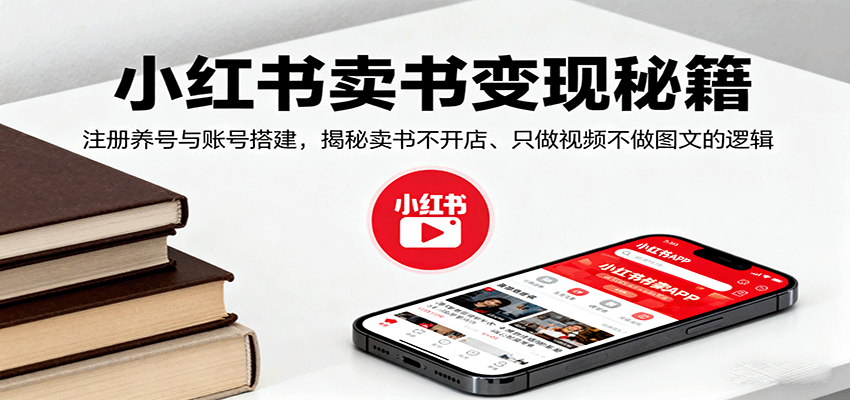 小红书卖书变现秘籍，注册养号与账号搭建，揭秘卖书不开店、只做视频不做图文的逻辑-柚子资源网