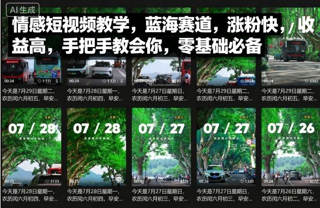 情感短视频教学，蓝海赛道，涨粉快，收益高，手把手教会你，零基础必备-柚子资源网