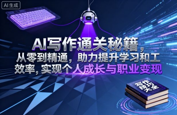 AI写作通关秘籍，从零到精通，助力提升学习和工作效率，实现个人成长与职业变现-柚子资源网