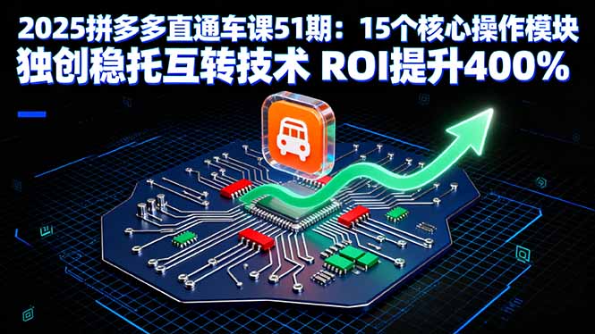 2025拼多多直通车课51期：15个核心操作模块独创稳托互转技术ROI提升400%-柚子资源网