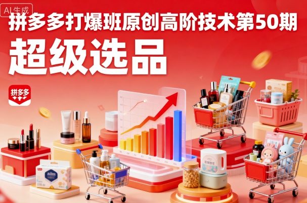 拼多多打爆班原创高阶技术第50期，超级选品-柚子资源网